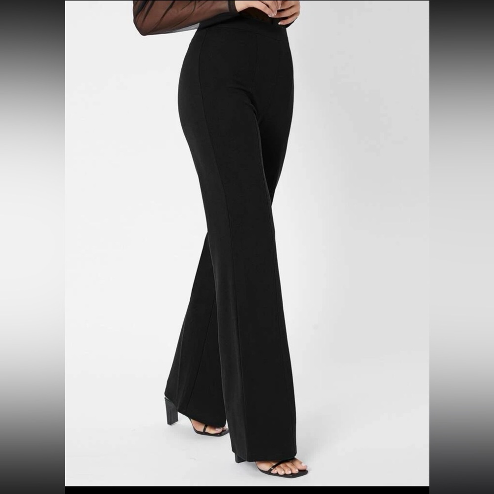 SHEIN Tall Zipper Back Solid Palazzo Pants